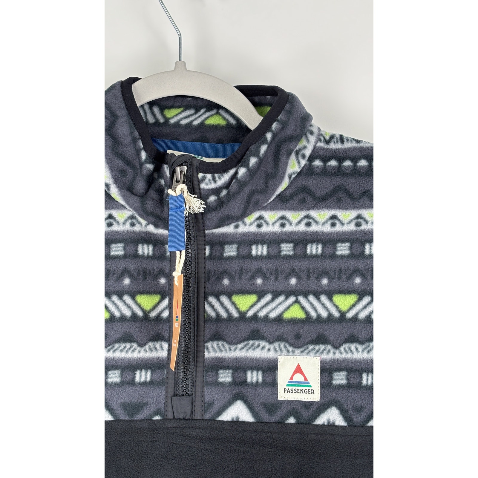 Passenger Set Off Recycled Polar 1/4 Zip Fleece Men Medium Mountain Geo Charcoal — image 5 of 8